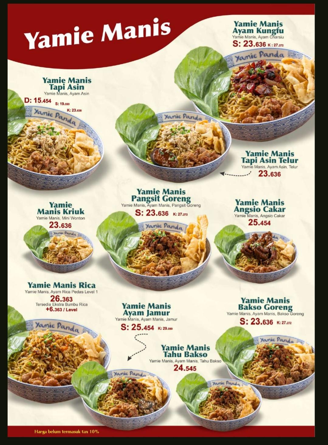 Menu — Yamie Panda Timoho